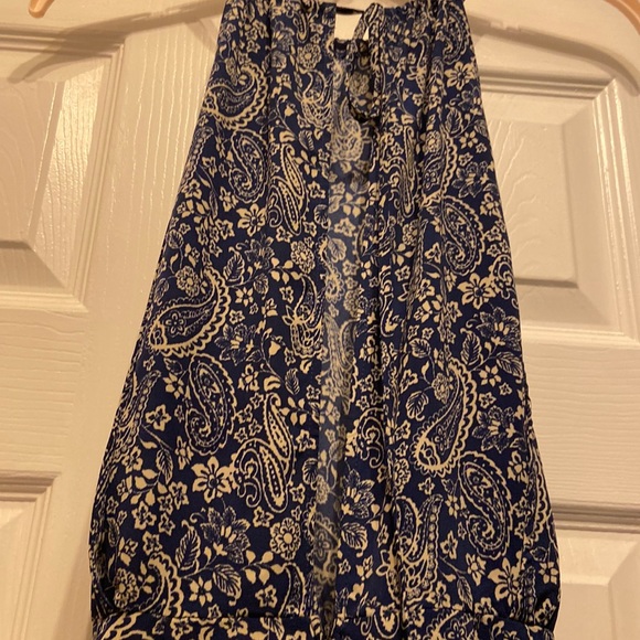 Forever 21 Blue Paisley open back Jumpsuit - Picture 2 of 6